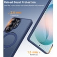 thumbnail image 2 of Samsung Galaxy S26 Ultra Case with Ring Kickstand - MagSafe Compatible, Translucent Matte Slim Shockproof Cover, Military Grade Drop Protection - Blue, 2 of 8