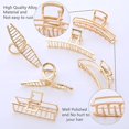 thumbnail image 2 of Apuakthei Paquete de 6 pinzas grandes de metal para el cabello – Pinzas para el cabello doradas antideslizantes grandes de 4 pulgadas, pinzas para el cabello de mandíbula perfectas para mujeres y más, 2 of 7