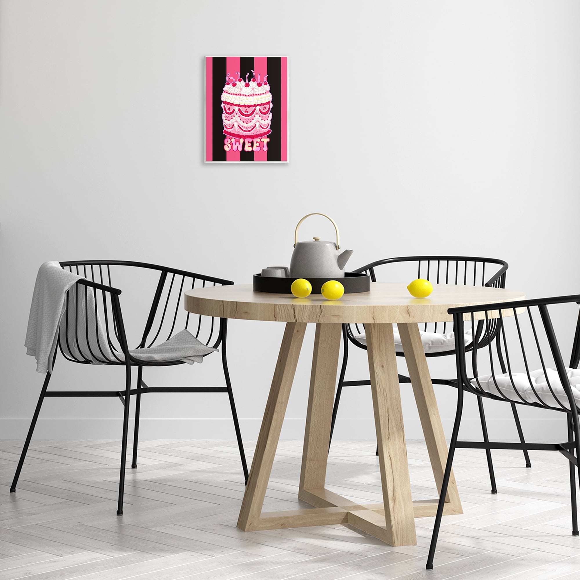 Stupell Industries Sweet Cake with Stripes Food & Beverage Painting Unframed Art Print Wall Art, 11 x 14