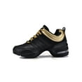 thumbnail image 3 of Fangasis Girls Comfortable Jazz Shoe Thick Soled Lightweight Walking Dance Shoes Athletic Casual Round Toe Black Gold Style A 5.5, 3 of 5