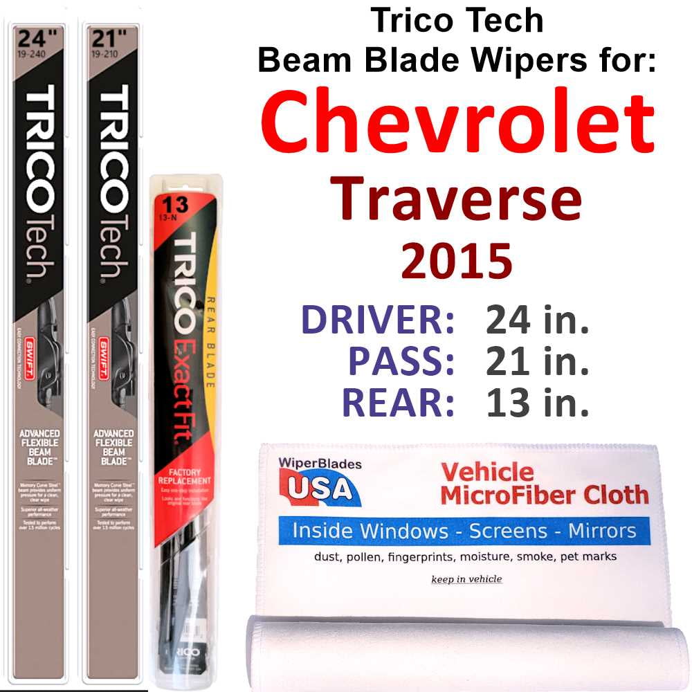 2017 Chevrolet Traverse Beam Blade Wipers (Set of 3) w/Rear Wiper