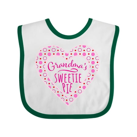 

Inktastic Grandma s Sweetie Pie with Pink Hearts Gift Baby Boy or Baby Girl Bib