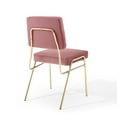 thumbnail image 6 of Modway Carriage Channel Tufted Sled Base Performance Velvet Dining Chair in Gold Dusty Rose, 6 of 9