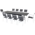 thumbnail image 2 of Hanover Dawson 11-Piece Dining Set with 10 Sling Chairs in Gray/White and an Expandable 40" x 118" Table, 2 of 17