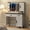 White-Farmhouse Vanity, variant on GIKPAL 47" Makeup Vanity with Mirror and Lights, Modern Get Ready Station Vanity with 3 Drawers & 2 Cabinets, Glass Top Vanity Desk with Power Strip, Black