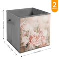 Bybiment 2PCS Fabric Storage Cubes, Beautiful Roses Butterfly Flower