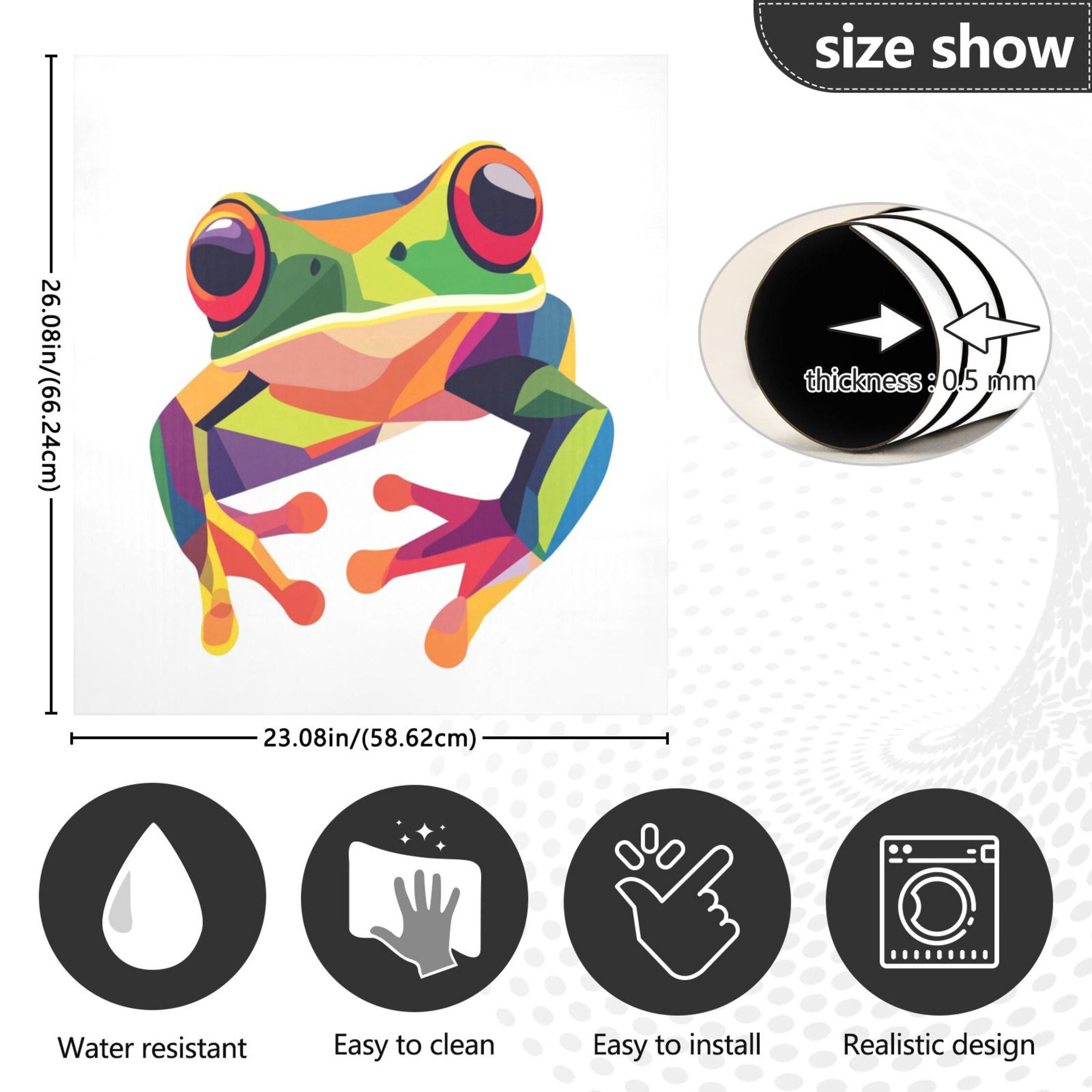 Dishwasher Magnetic Sticker 23x26 Inch Refrigerator Magnetic Sticker Washing Machine Magnetic Sticker Kitchen Panel Magnetic Sticker Home Decor Cute Cartoon Frog