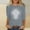 Gray, variant on Plus Size Easter Shirt for Women 3/4 Sleeve Round Neck Tees Casual Loose Tunic Tops Funny Cross Graphic Pullover