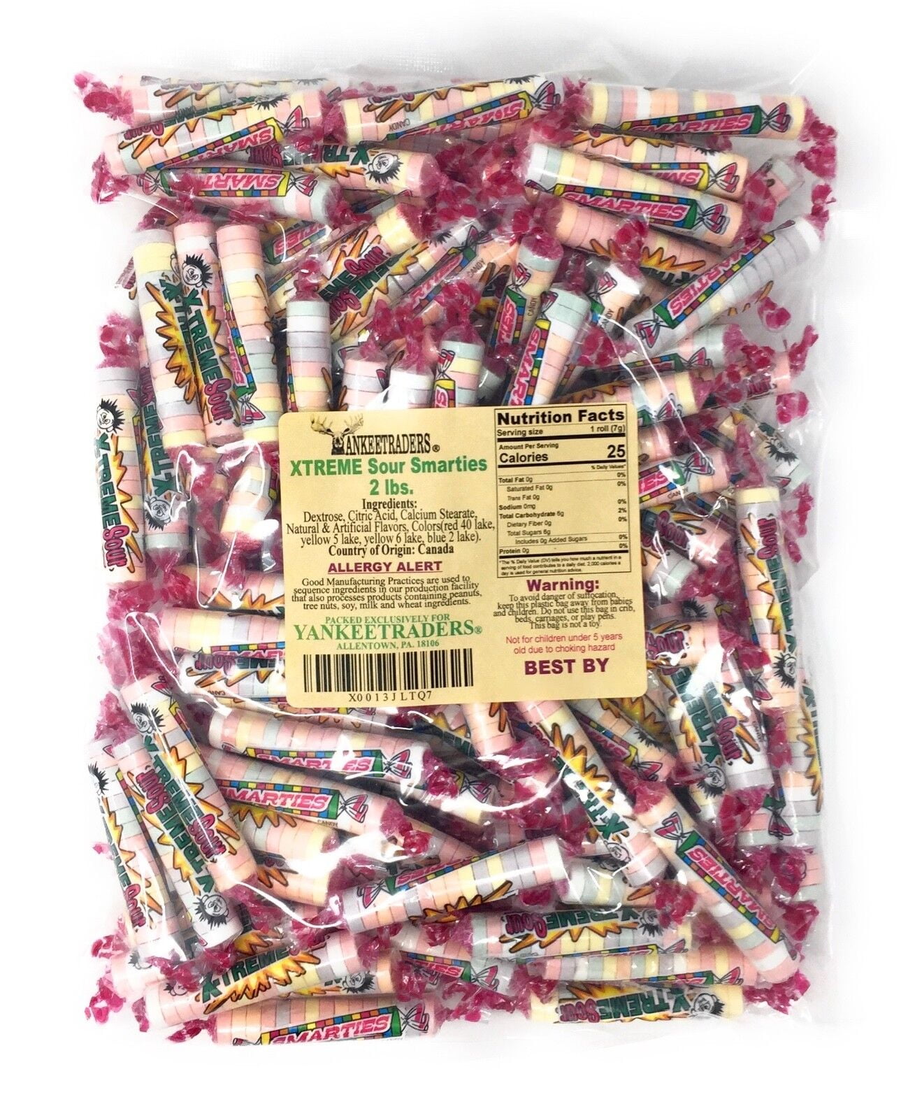 Yankeetraders® Smarties X-treme Sour Candy Rolls - 2 Lbs. - Walmart.com