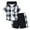 Black, variant on Tkrady Boys Clothes Spring Summer New Casual Plaid Lapel Cotton Short Sleeve Tops Hood Shorts 2 Piece Set, Sizes 3-9 Years