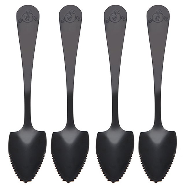 Coofit 4PCS Fruit Spoon Sawteeth Stainless Steel Spoon Flatware Spoon for Grapefruit