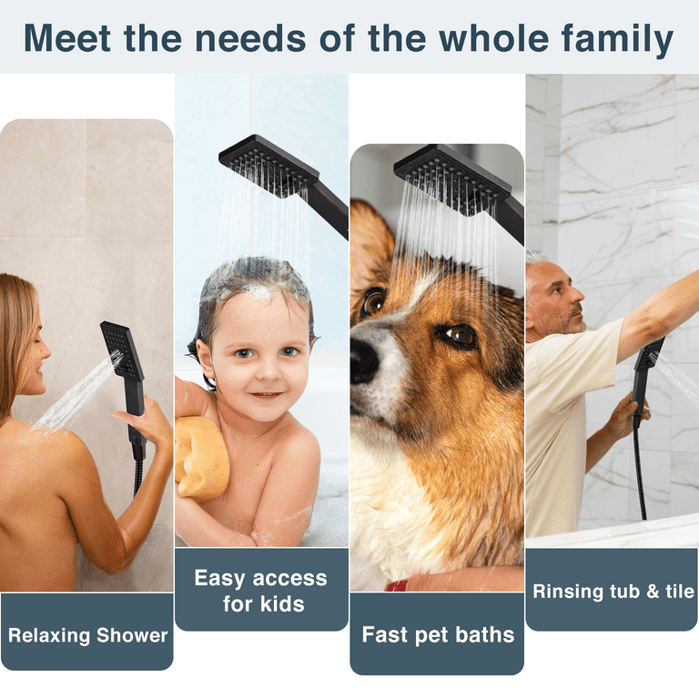 BRIGHT SHOWERS Handheld Shower Head Holder with Dual Angle Positions, Wall  Suction Bracket Includes Adhesive 3M Disc, No Tools Required and Easy