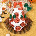 thumbnail image 2 of Odeerbi Infant Girls Clothes Halloween Pumpkin Print Rompers Jumpsuits New Style Mesh Pumpkin Onesie Bodysuit Orange, 2 of 9