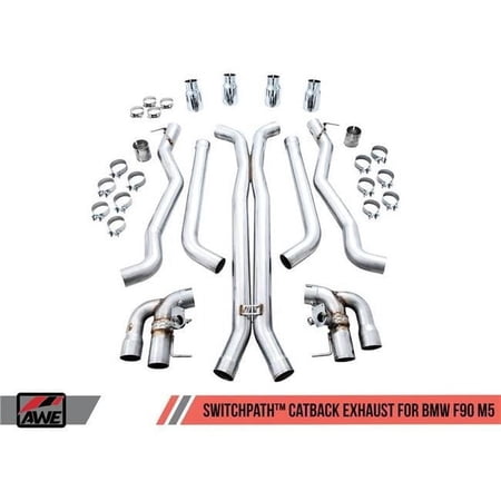 AWE Tuning Cat-Back Exhaust with Black Diamond Tips for 2018-2019 BMW F90 M5 SwitchPatch
