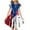 Blue-17, variant on Ugoldhm Girls' Fourth of July Fit & Flare Beach Dress Short Sleeve, Star Print, Boho Casual for 6-15 Years