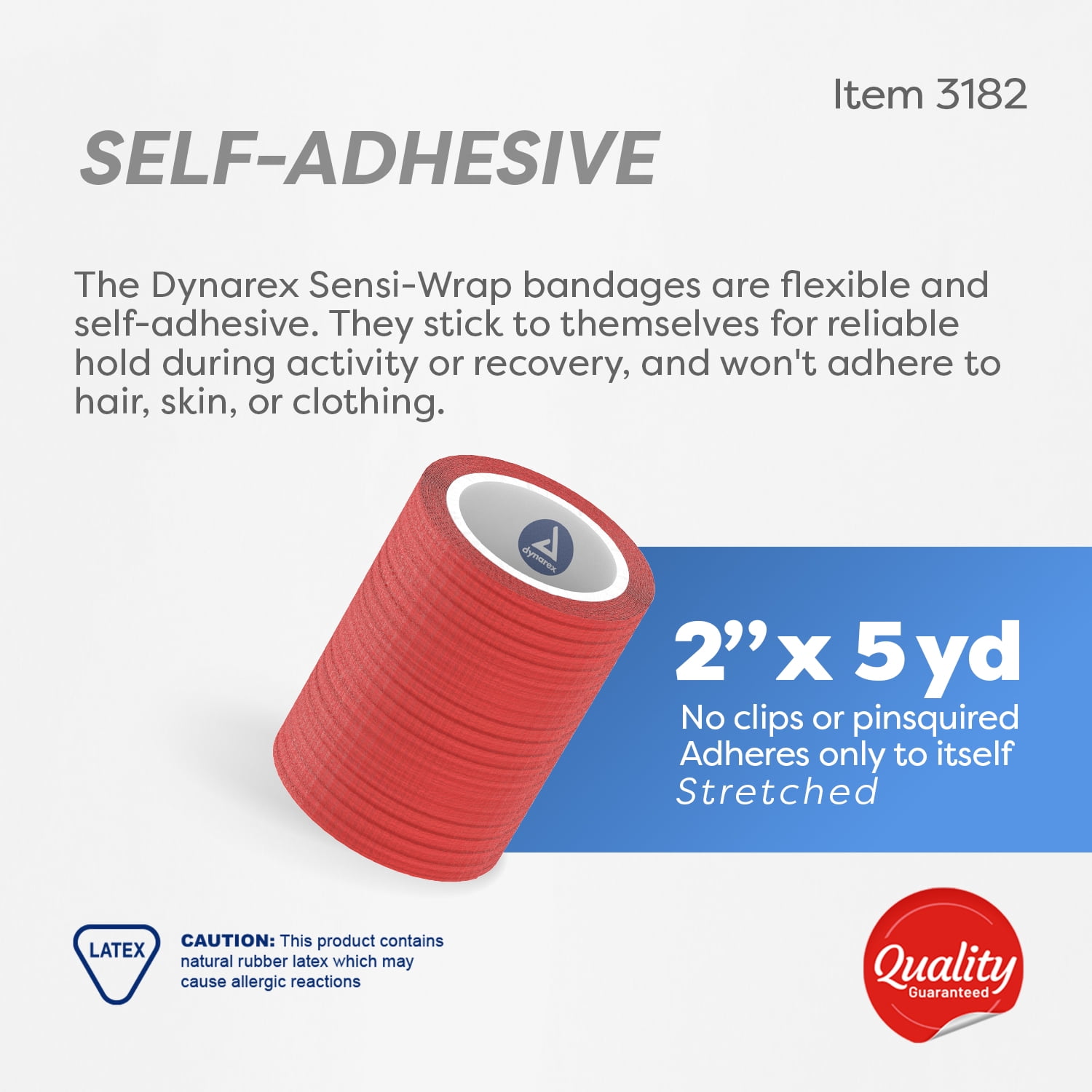 Dynarex Sensi-Wrap Self-Adhesive Bandages, 36-Pack, 2" x 5 yards, Assorted Colors, Latex, Colored Elastic Cohesive Athletic Tape, Tattoo Grip & Vet Wrap
