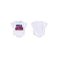 thumbnail image 2 of vera natura Baby Boy 4th of July Romper  Short Sleeve Round Neck Letter Embroidery Bodysuit Newborn Playsuit, 2 of 9