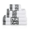 thumbnail image 2 of Superior Athens 6-Piece Cotton Greek Scroll Towel Set, Black, 2 of 8