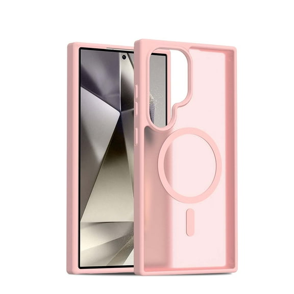 Designed for Magnetic Moto G Power (2025) Case,[Compatible with MagSafe] [Military Grade Drop Protection] Hybrid Slim Translucent Matte Shockproof with Anti-Fingerprint Phone Case,Pink