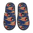 thumbnail image 1 of Balery Bowling Ball And Flame Pantuflas de Casa de Felpa Silenciosas con Diseño Estampado, Zapatillas Cómodas Antideslizantes de Algodón para Interior-Medium, 1 of 8