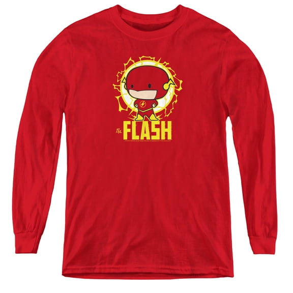 Dc Flash - Flash Chibi - Youth Long Sleeve Shirt - X-Large