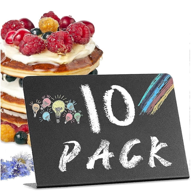 ZHAOCHENG 10 Uds Mini carteles de pizarra, pequeños carteles de pizarra para comida, pequeños carteles de tablero de mensajes