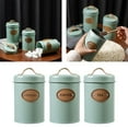 thumbnail image 6 of Fiocias 3 Pieces Kitchen Tea Coffee Sugar Container with Handle Airtight Lid Storage Jar Green, 6 of 8