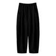 thumbnail image 4 of Edvintorg Sweat Pants for Womens Plus Size Elastic Waisted Wide Leg Sweatpant Loose Casual Drawstring Jogger with Pocket Trendy Womens Clothes S-3XL Black, 4 of 6