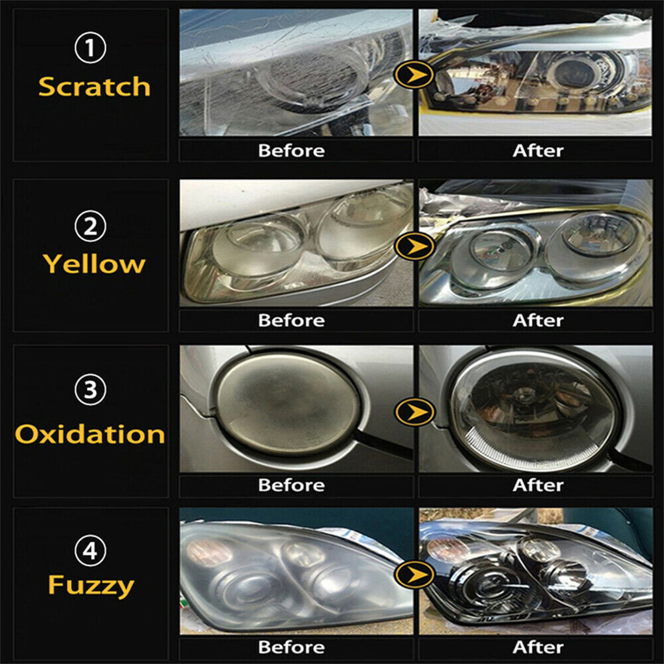 Car Headlight Cleaner Restore Lens Repair Headlight Repair Polishing Tool  Kit