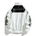 thumbnail image 2 of Men's Color Block PU Leather Jacket With Pockets, Men's Stylish Zip Up Motorcycle Jacket For Autumn & Winter, 2 of 5