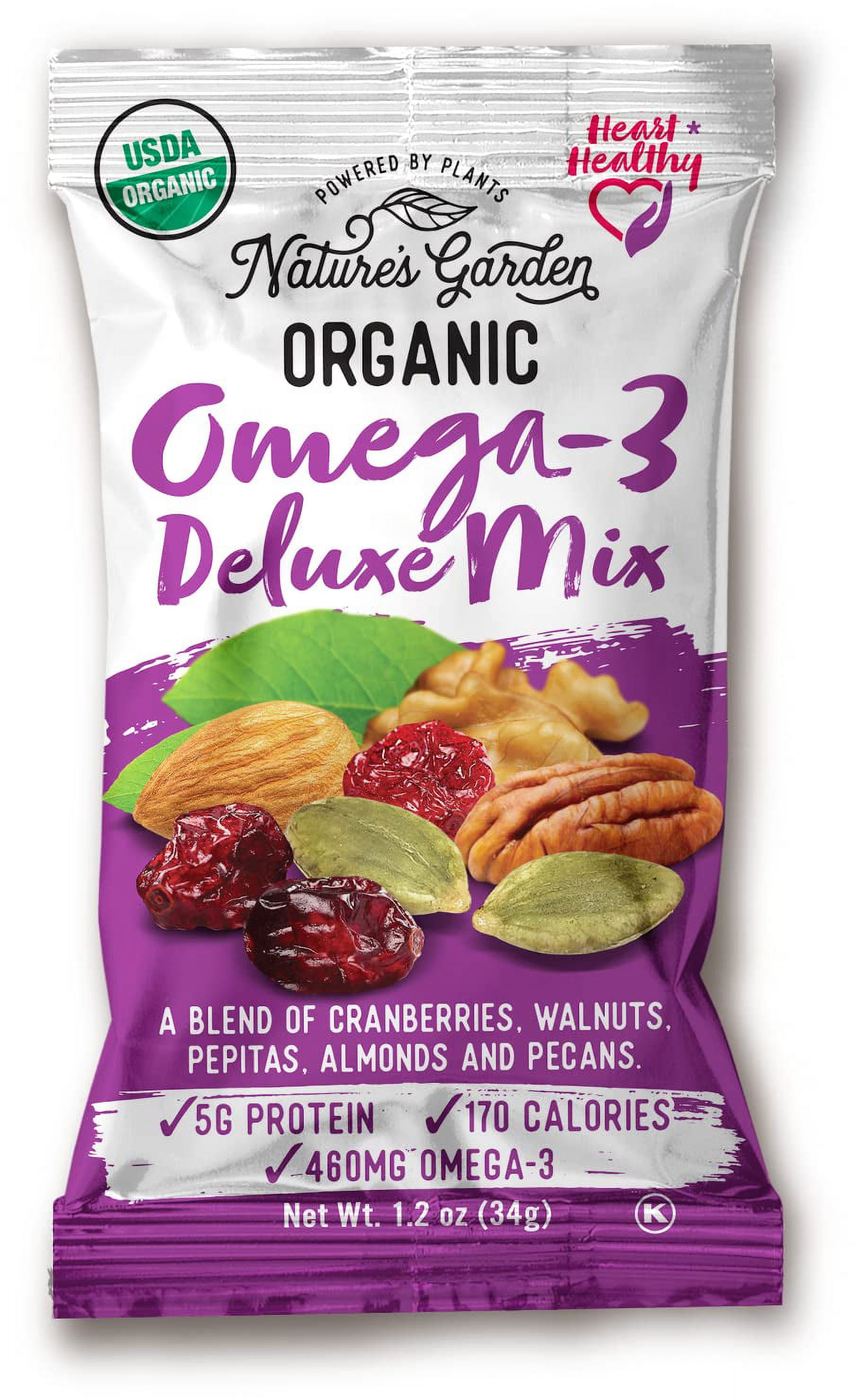 Nature's Garden Organic Trail Mix Snack Packs, Variety Pack, 1.2 oz, 24-count