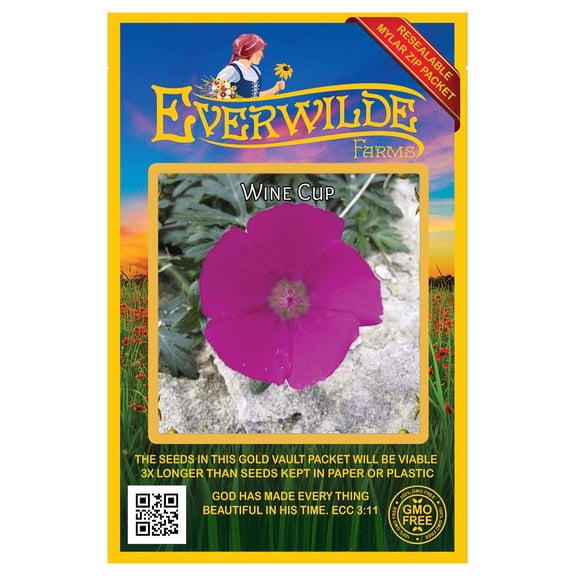 Everwilde Farms - 200 Wine Cup Native Wildflower Seeds - Gold Vault Seed Packet
