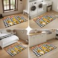 thumbnail image 5 of Entryway Rug 2'x3', Sunflowers Gnomes Kitchen Runner Rugs Non-Slip Carpet Mats, Fall Thanksgiving Botanical Black Checked Bedside Rugs Runners Washable Floor Carpet for Bathroom Laundry Room, 5 of 8
