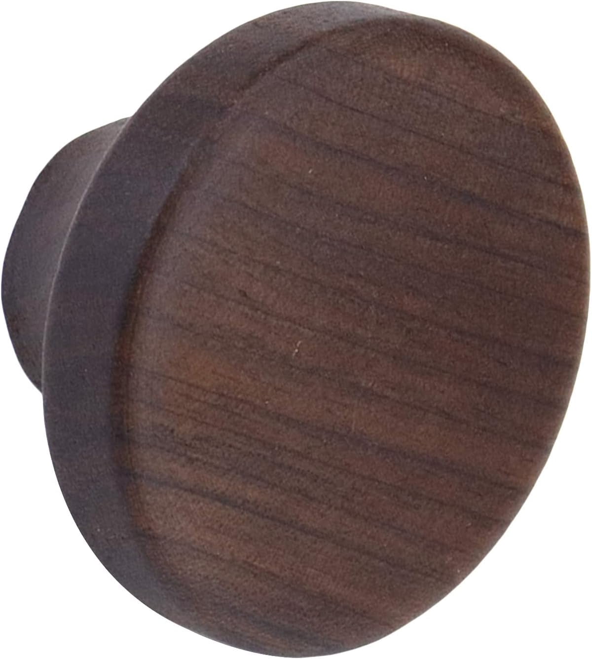 ABCISI 6PCS Round Wooden Single Hole Drawer Handles with 6 Screws, 1.56" Cabinet Knobs 1 Hole Hardware Handles Decorative Furniture Knobs for Dresser Wardrobes (Walnut)