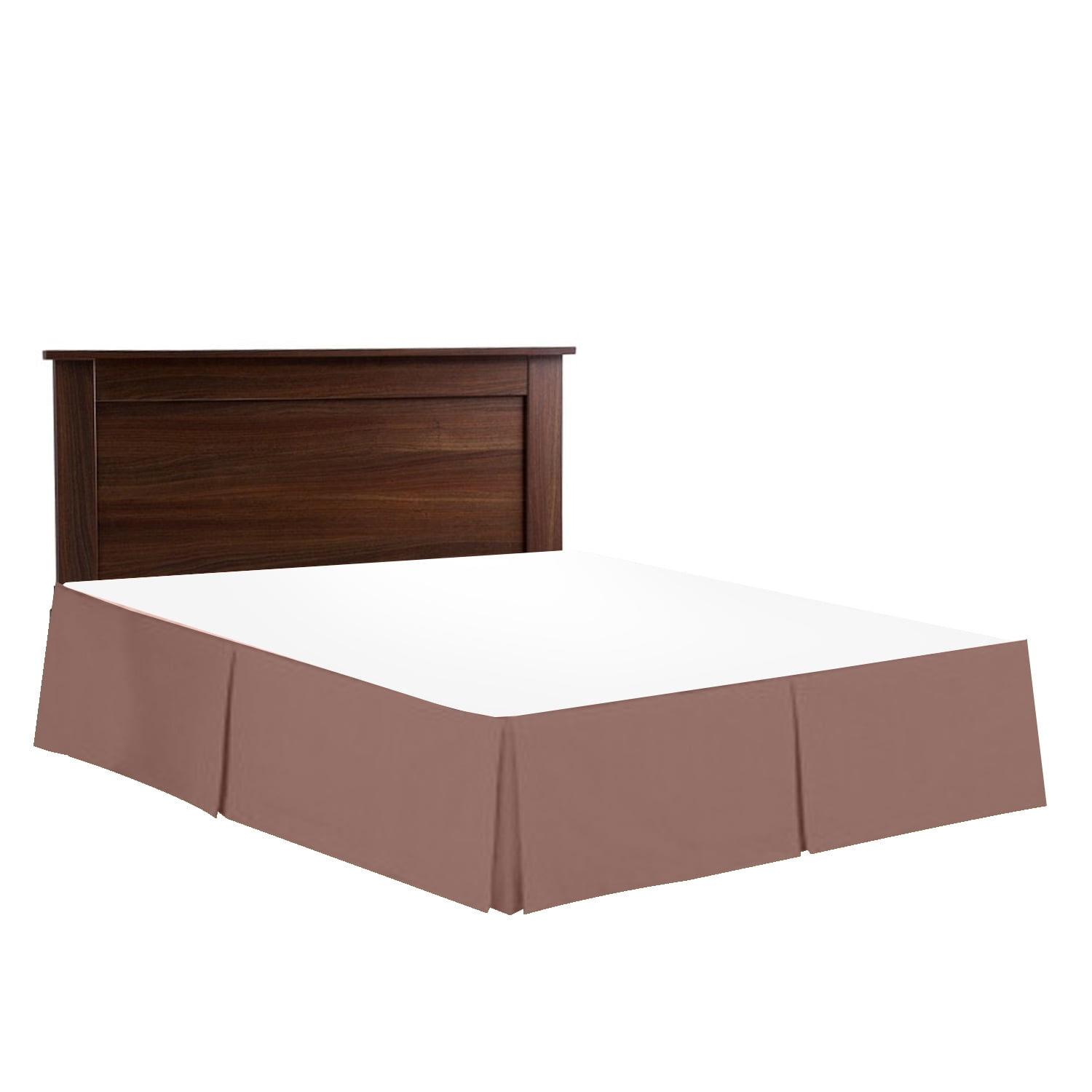 14" Tailored Pleated Bed Skirt Dust Ruffle, Cal King, Taupe, by Clara Clark