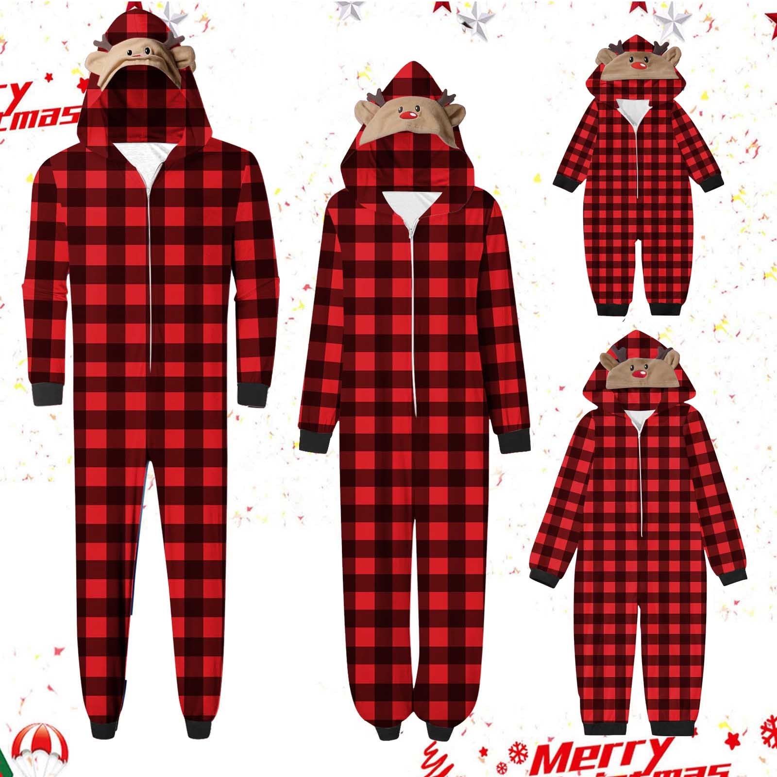 XZNGL Baby Pajamas 6 9 Months Baby Pajamas 3 6 Months Fashionable Christmas Print Family European and American Pajamas Parent Child Suit Baby 0 3