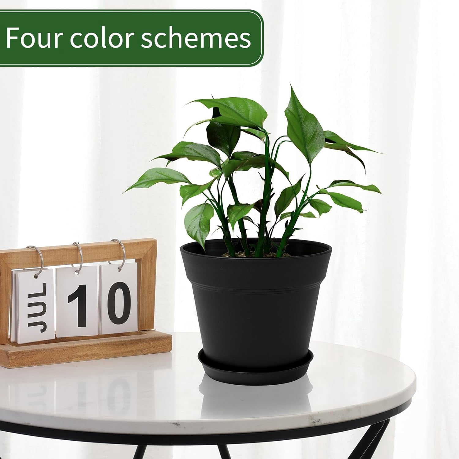 20 Pack 6 inch Plant pots, planters for Indoor Plants, Flower pots, Black
