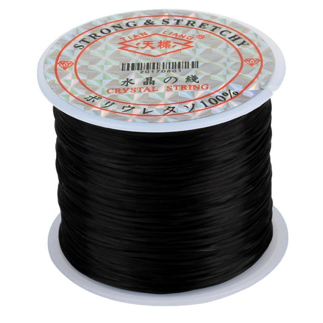60m/roll Beading Thread Jewelry Making Elastic Beading Cord DIY Thread for Wristband Bracelet Necklace Anklet, Black