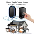 thumbnail image 3 of Wireless Doorbell by – Waterproof Door Bells & Chimes Wireless Kit – Over 1000-Foot Range, 58 Door Bell Chime, 4 Volume Levels with LED Flash – Wireless Doorbells for Home Black, 3 of 7