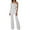 White, variant on Scyoekwg Jumpsuits for Women Casual Fashion White Jumpsuits Slim Cut Waist Ruffle Office Temperament Bell Bottom Jumpsuit White L