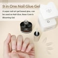 thumbnail image 2 of Modelones 9 in One Nail Glue Gel Base Coat Brush On Nail Polish Glue 15ml for Tips, Rhinestones, Blooming Art Gel Kit for Acrylic Tips U V Lamp Needed, 2 of 7