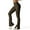 Dark Green, variant on FITOP Womens Ribbed Flared Leggings Slit Hem High Waist Bootcut Yoga Pants Workout Bootleg Pants