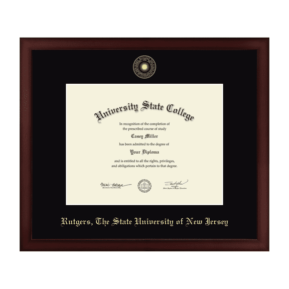 Framerly - Rutgers Diploma Frame with Black Mat