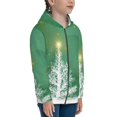 thumbnail image 5 of Naloa Christmas Green Teenage Zipper Hoodie, Long Sleeve Zip Up Hoodies Casual Jackets Tops for 7-12 Years-Small, 5 of 6