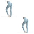 thumbnail image 4 of Sonducket Correr Jogging Mujeres Pantalones de cintura alta Primavera Verano Niñas Gimnasio Fitness Hasta los tobillos Pantalones deportivos Azul L 2Conjunto, 4 of 6