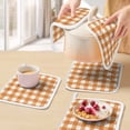 thumbnail image 5 of Orange Plaid Pot Holders for Kitchen Heatproof Potholder, 4 Pack Gradient Geometric Buffalo White Checkered Hot Pads Multipurpose Oven Pads Cloth Potholders Trivet for Cooking and Baking, 5 of 8