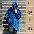thumbnail image 2 of Tirrinia Oversized Blanket Hoodie, Wearable Fluffy Sherpa Blanket, Reversible Cozy Sweatshirt Blanket Gift for Adult Women Men boyfriend husband, 2 of 7