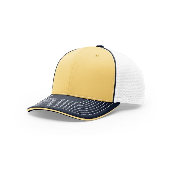 Richardson 172 Fitted Pulse Sportmesh with R-Flex Caps - Vegas Gold White Navy Tri