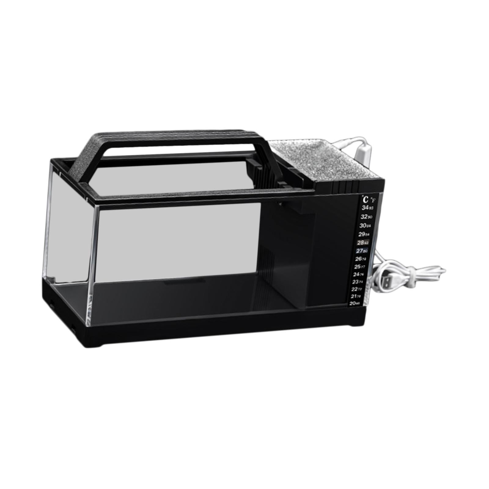 balikha Micro Landscape Tank,Small Tank,Landscaping Decorative Desktop Aquarium for Bathroom,Office,Desk Decoration black