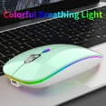 thumbnail image 1 of Innotech SC Mouse Inalámbrico Bluetooth: Mouse Silencioso, Delgado y Recargable con Luces LED, Modo Dual (Receptor USB de 5,2 y 2,4 G) Laptop para Laptop, iPad, Tableta, Mac y Computadora, Verde, 1 of 7
